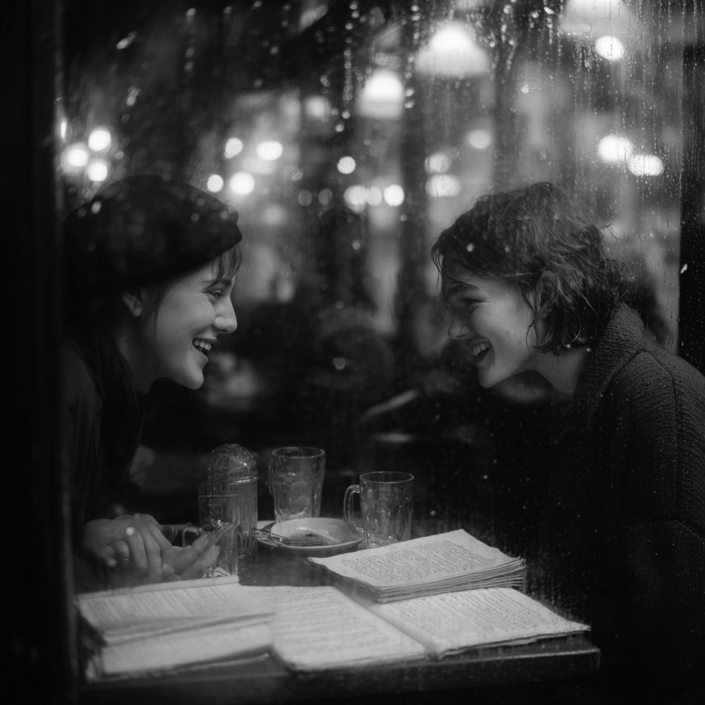 Dos personas discutiendo el contenido de un manuscrito